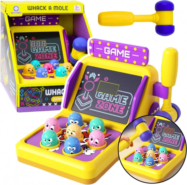 Dygtighedsspil Whack A Mole Automat Med Hammer Lys Lyde