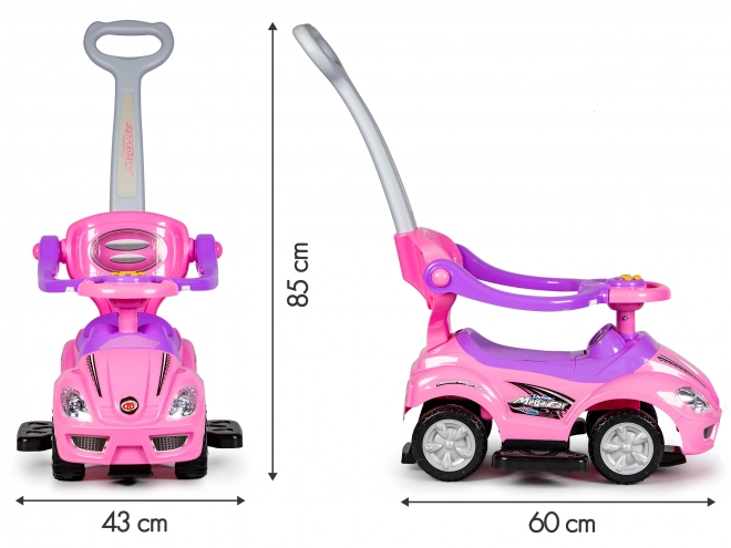 ECOTOYS Scooter med lyde og styringsstang Pink bil