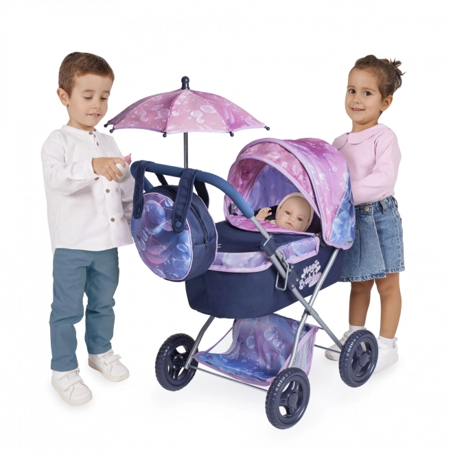 DeCuevas 85076 Foldbar dukkevogn med parasol og taske Magic Bubble 2024 - 60 cm
