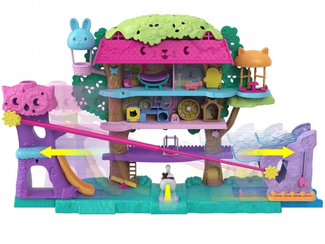 Polly Pocket Sæt figurer Dyre-eventyr Træhus