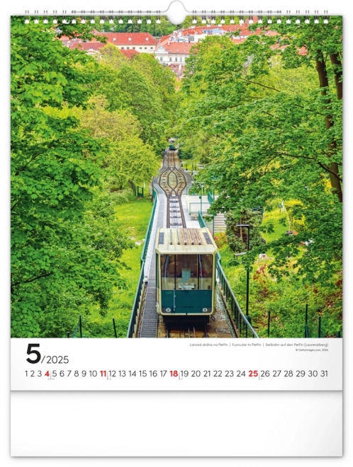 Vægkalender Prag 2025, 30 × 34 cm