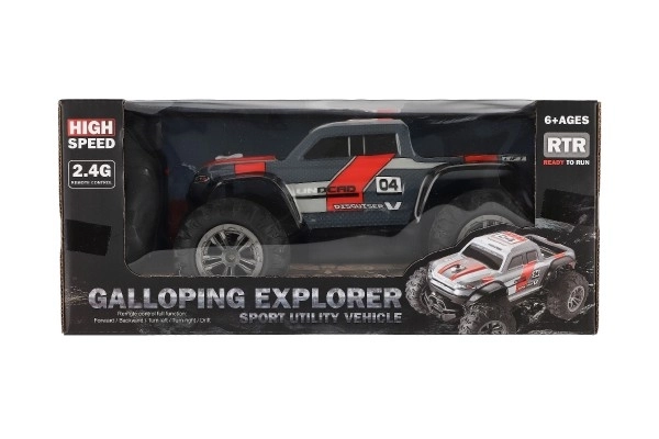 Auto RC Pick Up Terræn grå-rød