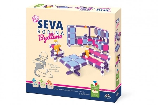 Byggesæt SEVA FAMILIE Vi bor af plast 564 stk i kasse 35x33x7cm