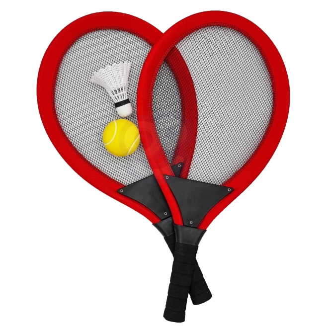 Store tennis- og badmintonketsjere til børn Woopie med bold og net