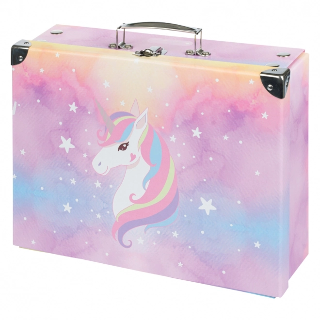 BAAGL Foldbar Skolekuffert Rainbow Unicorn med metalbeslag