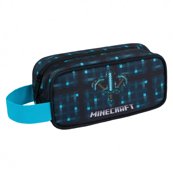 Minecraft 2 sæt blå økse og sværd penalhus og pose