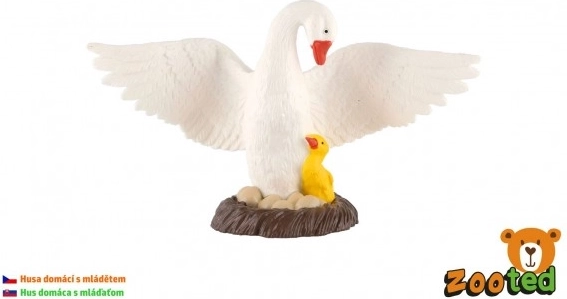 Figur af gås med unge