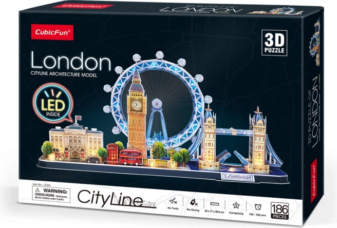 Lysende 3D-puslespil CityLine panorama London 186 brikker