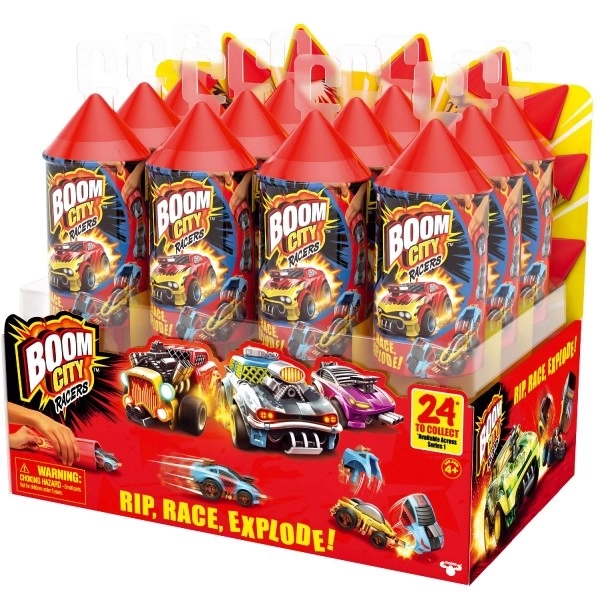 Auto Boom City Racers plastmix typer i plasttube 21x6,5x6cm