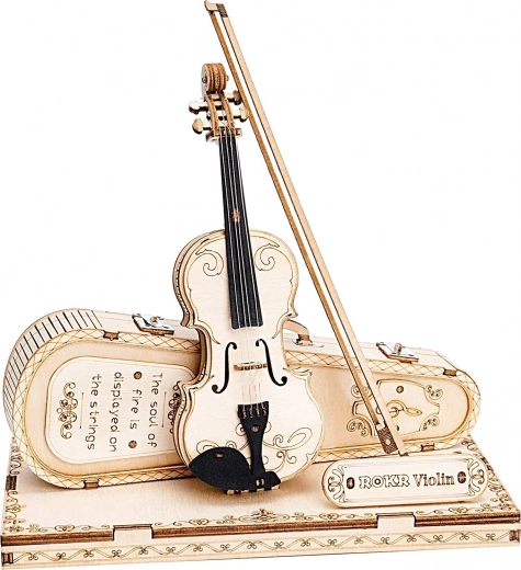Træ 3D-puslespil viola – dekorativ model