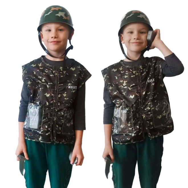 Karnevalkostume hjelm soldat 3-8 år