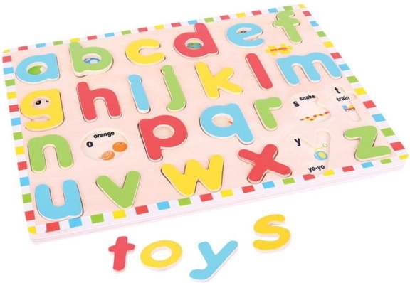 Bigjigs Toys engelsk lille alfabet med billeder - træpædagogisk tavle