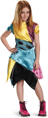 Sally-kostume fra filmen Nightmare Before Christmas til børn 10–12 år