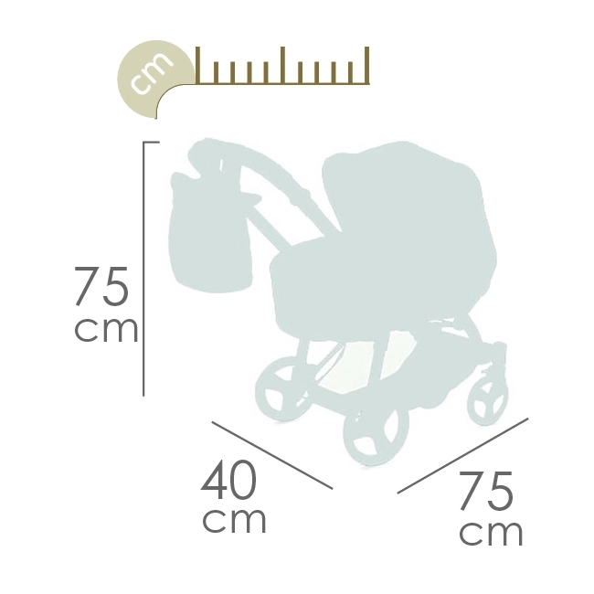 DeCuevas 81643 Foldbar dukkevogn 3 i 1 med bæretaske DIDI 2021 - 75 cm
