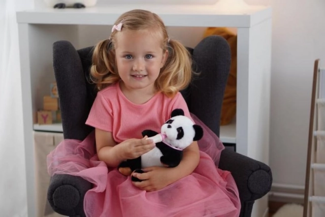 Interaktiv panda med flaske