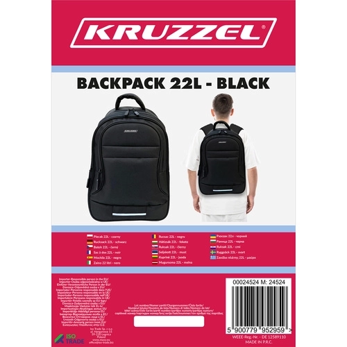 Rygsæk 22L - Sort Kruzzel 24524