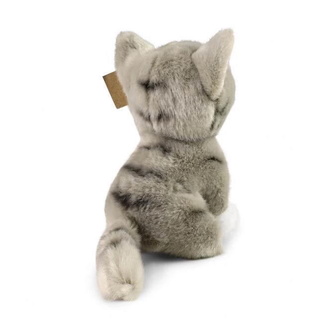 Plysbamse kat grå 18 cm Miljøvenlig