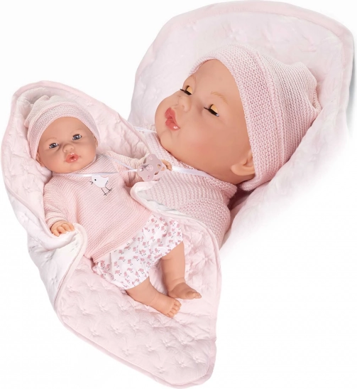 Blinkedukke baby Antonio Juan med lyde - 37 cm