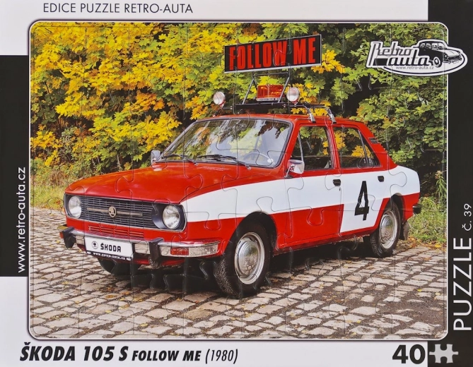 Retro puslespil Škoda 105 S Follow Me 40 brikker