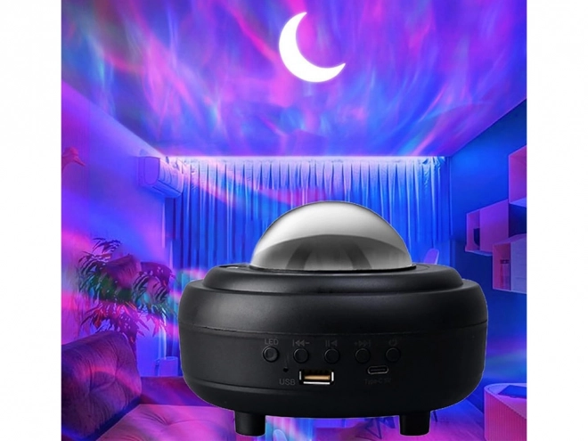 Natlysprojektor aurora med bluetooth-højttaler