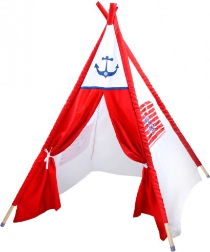 Børne-teepee telt med anker-motiv