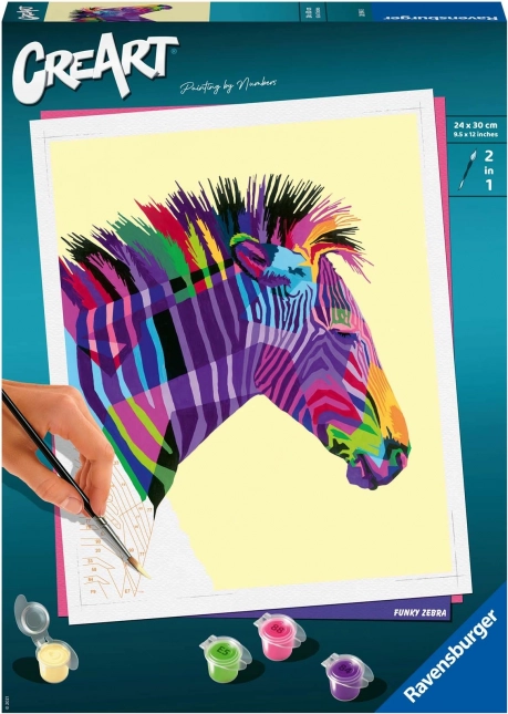 creart: maleri efter tal – funky zebra