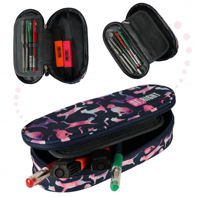BAMBINO solid penalhus med flap - kattemotiv