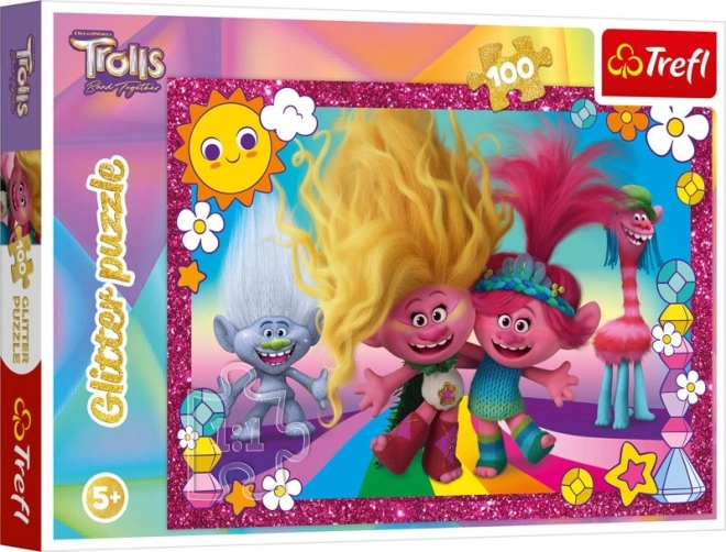 glitrende puslespil Trolls 3 – 100 brikker