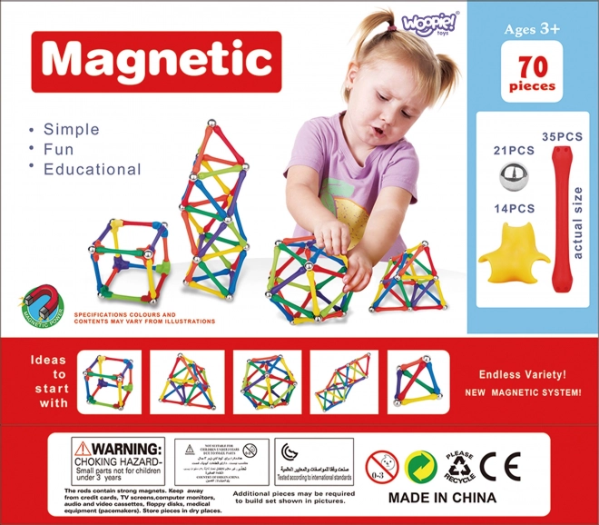 Magnetisk Byggesæt Woopie 70 Dele