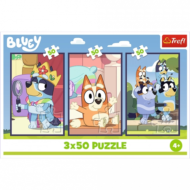 Puslespil 3x50 Familien Bluey