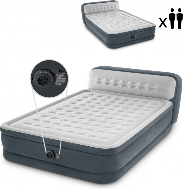 Oppustelig seng med elektrisk pumpe INTEX Deluxe 236 × 152 cm