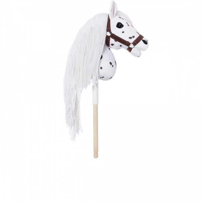 Stokhest fra HOPPIHORSE Sport Edition kollektionen i farven hvid leopard