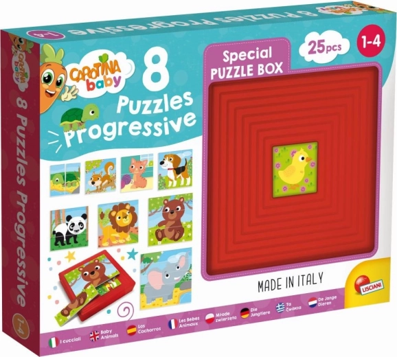 Progressivt puslespil dyreunger 8 i 1 LISCIANI