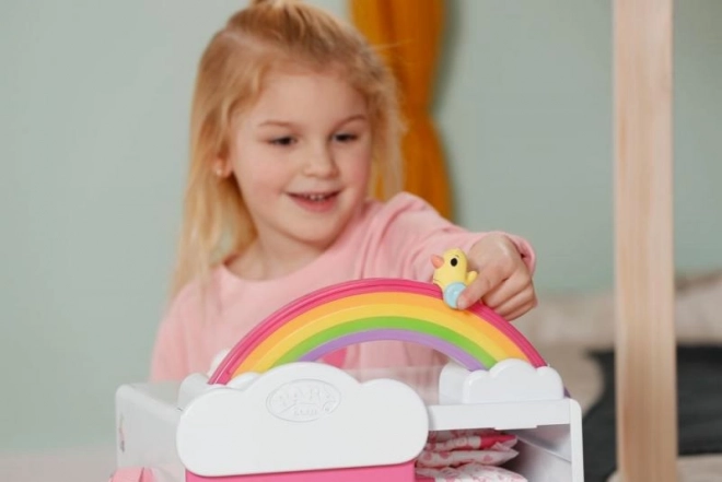 Regnbuegarderobeskab til BABY born-dukker