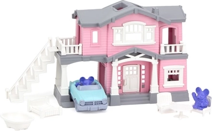 Rosa hus Green Toys med tilbehør