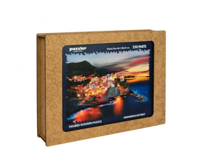 TRÆFARVET PUZZLE - Manarola i Italien