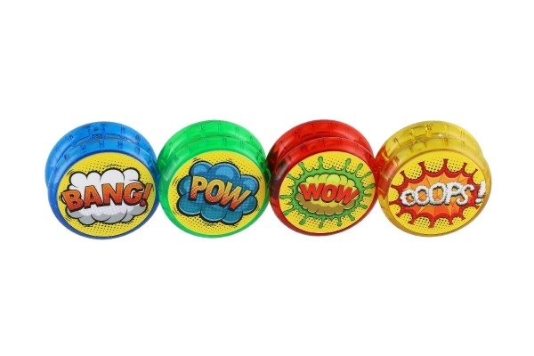 Jojo lysende plast 6cm på batterier mix typer 12 stk i boks