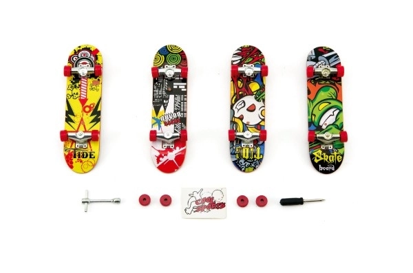 Fingerskru skateboard med tilbehør - 10 cm