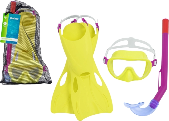 BESTWAY snorkelsæt til børn – maske, snorkel og finner, gul