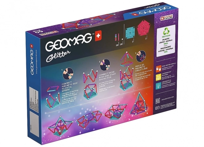 Magnetisk byggesæt GEOMAG Glitter 60 dele