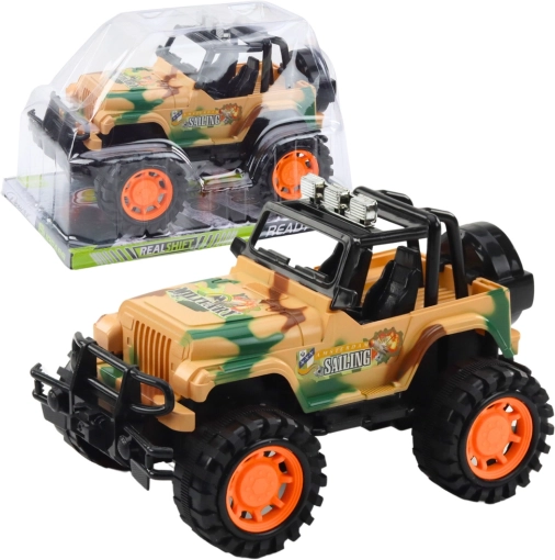 Børne offroad-bil i camouflage, beige, 25 cm