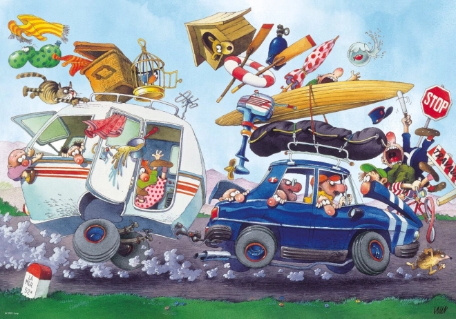 Heye puslespil Cartoon Classics: Afgang på ferie – 500 brikker