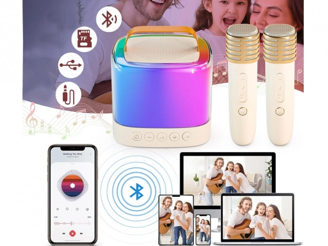 Mikrofon med trådløs højttaler og Bluetooth