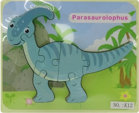 Trævægspuslespil dinosaurer 18 × 14,5 cm
