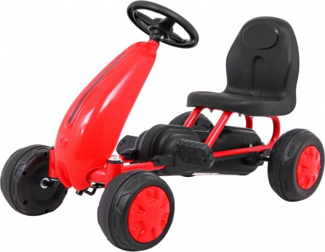 Pedaldrevet gokart til børn med kædetræk og gummihjul – Rød