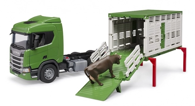 Bruder Dyretransport Scania med ko figur