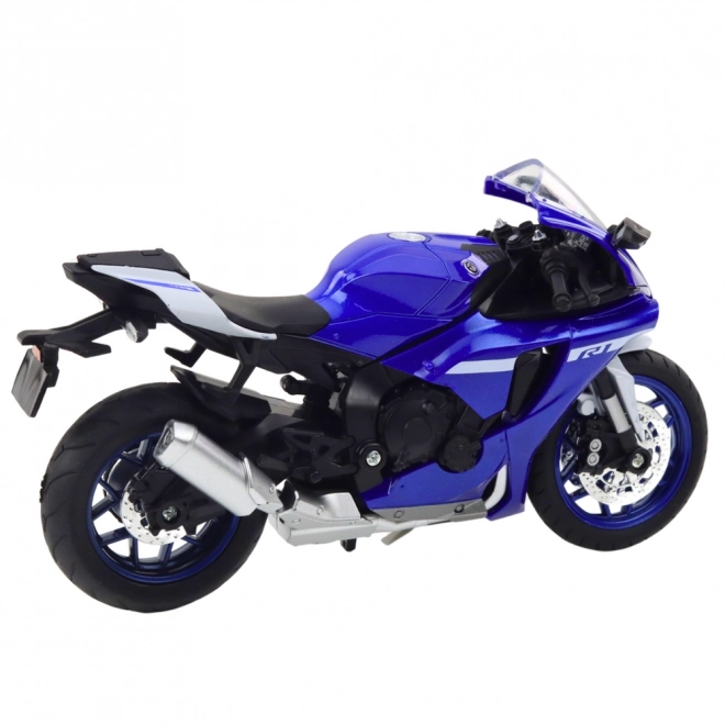Metalisk sportsmotorcykel blå R1 1:12