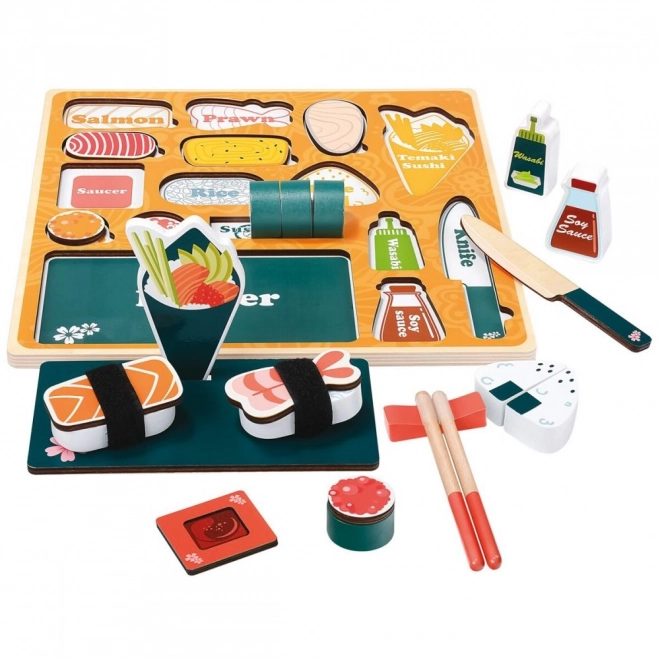 Træ 3D puslespil Sushi bar fra Bino