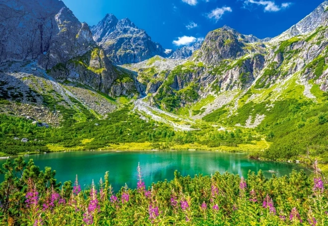 Puslespil 1000 brikker Zelene Pleso Tatry Slovakiet