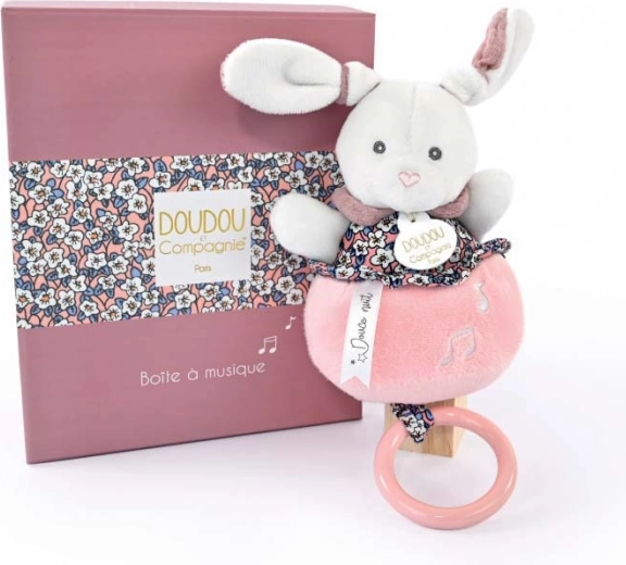 Doudou gavesæt – lyserød plysbunny med melodi 20 cm